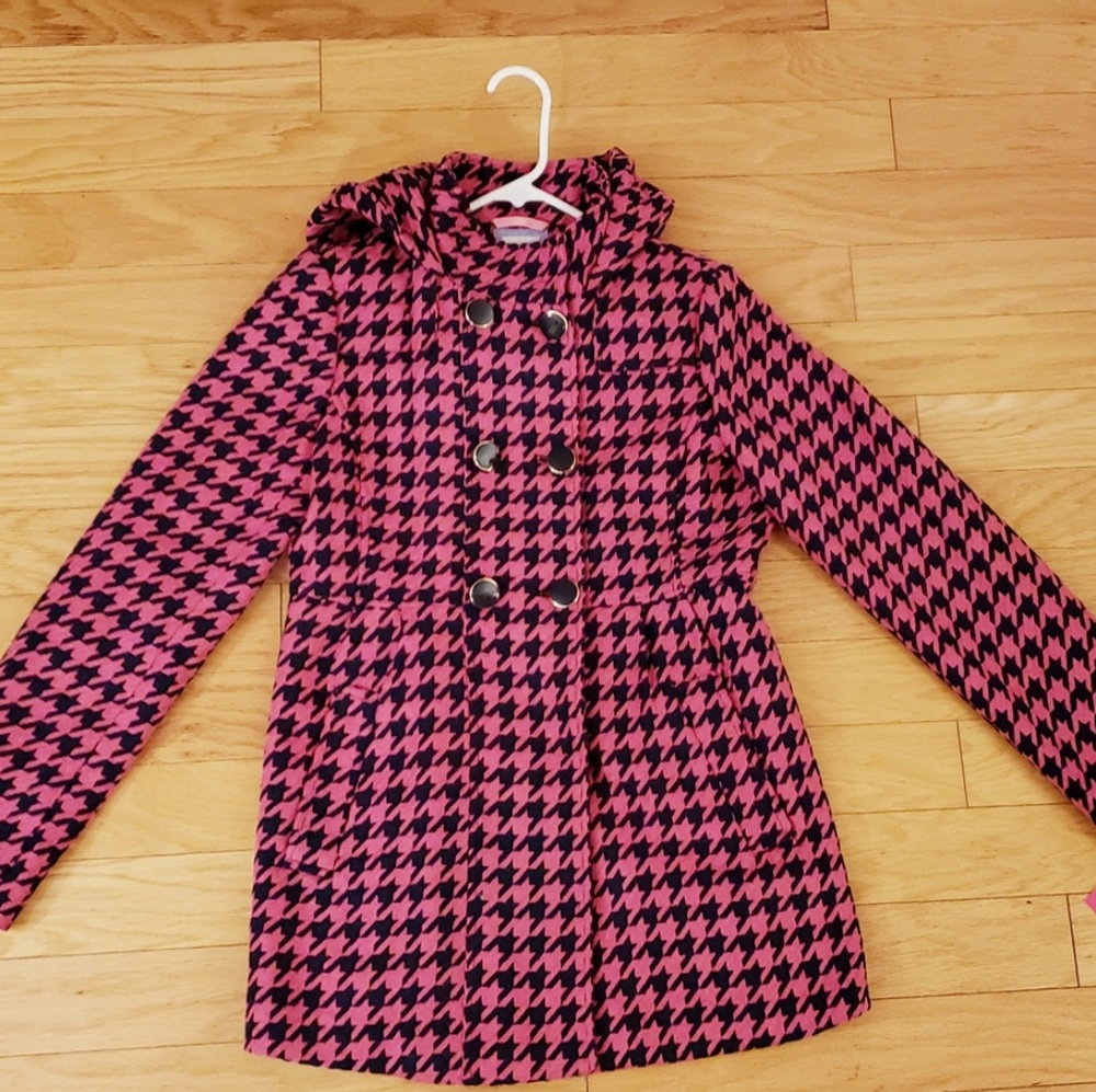 Houndstooth Pink and Black Coat